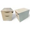 Image 1 : Set of 2 Beige Two-Drawer Filing Cabinets with Key