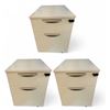 Image 1 : Set of 3 Beige Two-Drawer Filing Cabinets with Key