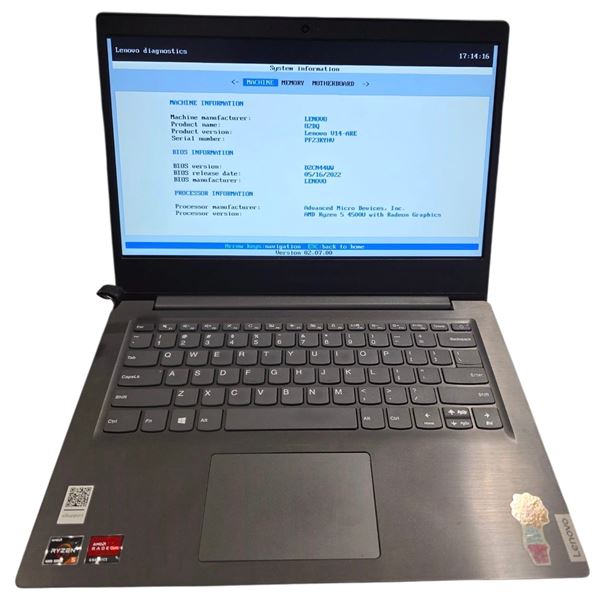 Lenovo V14-ARE 14 Notebook (Model: 82DQ), with Charger (Tested - Working)