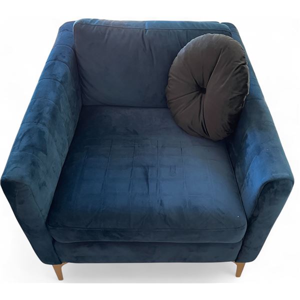 Blue Velvet Armchair, Approx. H27 x W30  x D34 