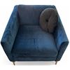 Image 1 : Blue Velvet Armchair, Approx. H27"x W30" x D34"