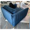 Image 2 : Blue Velvet Armchair, Approx. H27"x W30" x D34"