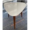 Image 1 : Modern White Gloss Side Table with Wooden Legs
