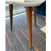 Image 3 : Modern White Gloss Side Table with Wooden Legs