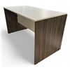 Image 2 : Counter-Height Desk – Woodgrain Sides & White Top, Includes 4 White Bar-Height Chairs, Appr