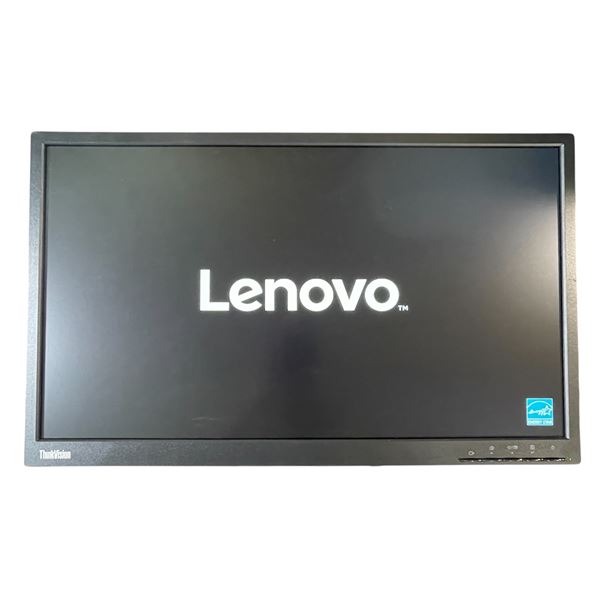 Lenovo ThinkVision E24-10 23.8  Wide FHD Monitor, with Stand, Power Cable Cord, Keyboard and Mouse (