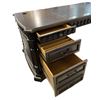Image 3 : Executive Espresso Veneer Wood Desk - approx. 72" x 24" x 88" H (Some Scratches)