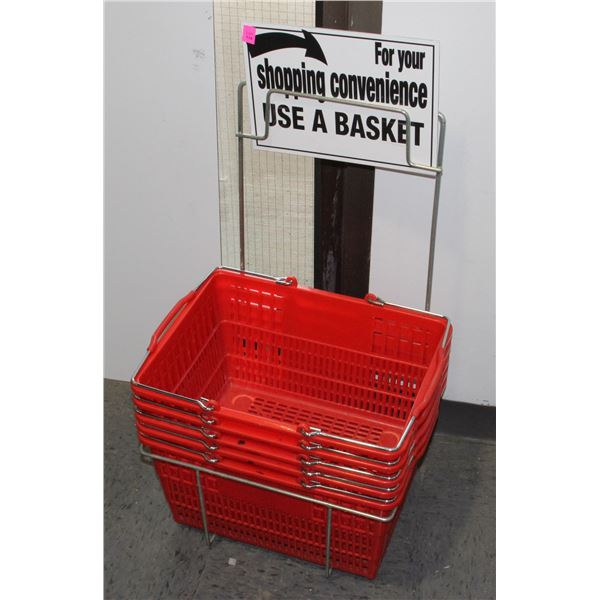 RETAIL SHOPPING BASKETS WITH HOLDER