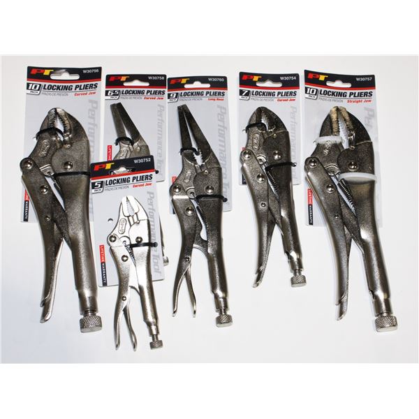 LOT OF ASSORTED PLIERS, ALL DIFFERENT