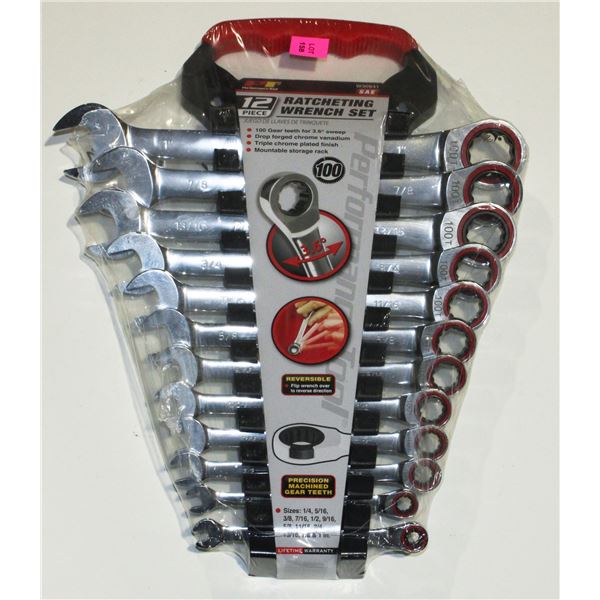 PT 12PC RATCHETING WRENCH SET SAE