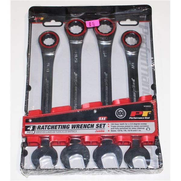 4PC RATCHETING WRENCH SET SAE