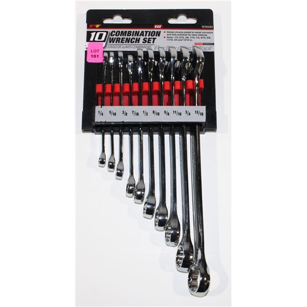 PT 10PC COMBINATION WRENCH SET SAE