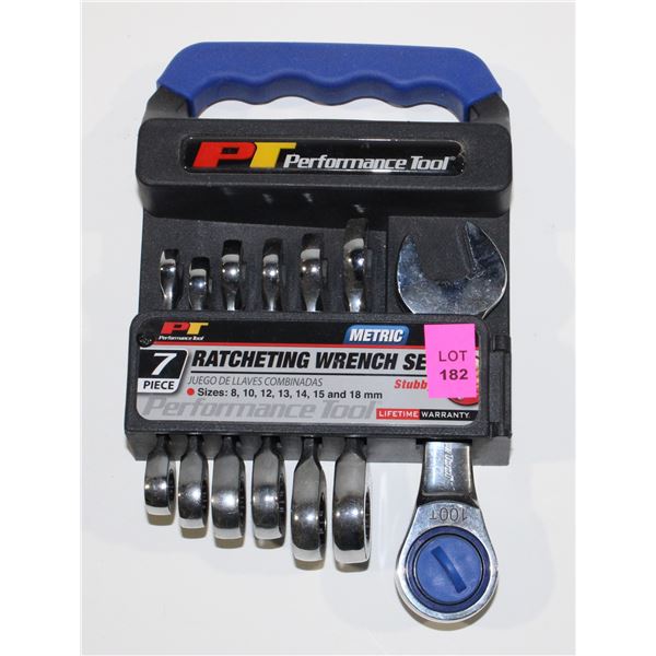 PT 7PC RATCHETING STUBBY WRENCH SET METRIC