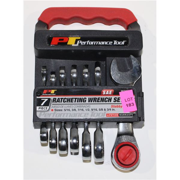 PT 7PC RATCHETING STUBBY WRENCH SET SAE