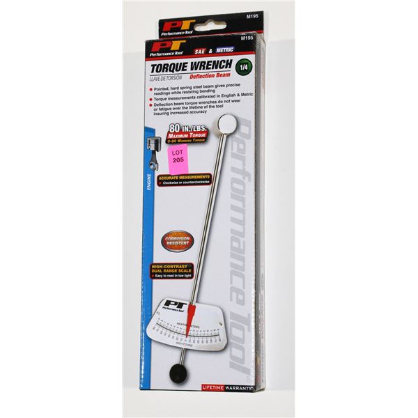 PT SAE & METRIC 1/4" DRIVE TORQUE WRENCH