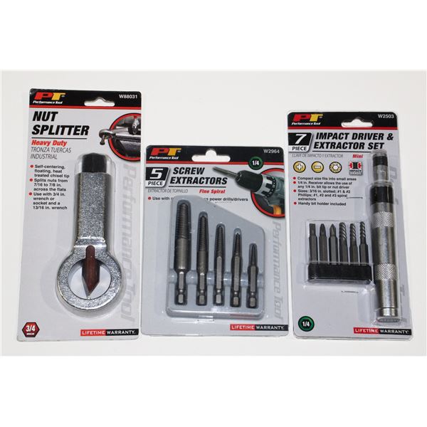 PT NUT SPLITTER, PT 7PC IMPACT DRIVER & EXTRACTOR