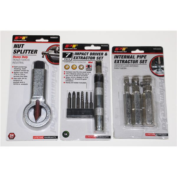 PT NUT SPLITTER, PT 7PC IMPACT DRIVER & EXTRACTOR
