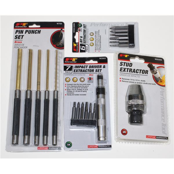 PT 6PC BIT & EXTRACTOR SET, PT STUD EXTRACTOR, PT