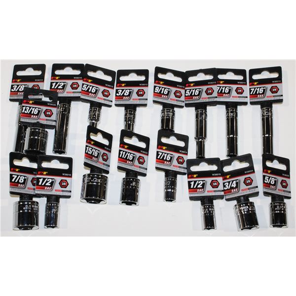 LOT OF 3/8" DRIVE SAE SOCKETS
