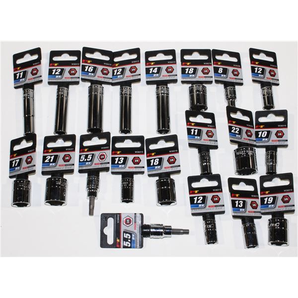 LOT OF 3/8" DRIVE METRIC SOCKETS