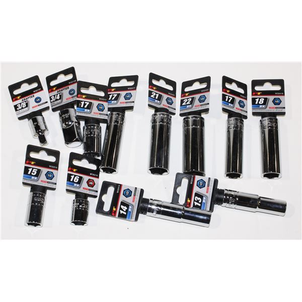 LOT OF 1/2" DRIVE METRIC SOCKETS