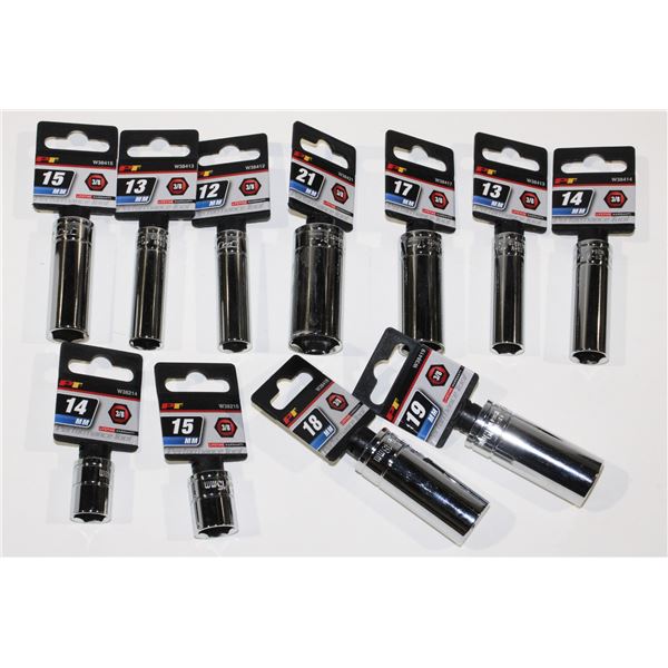 LOT OF 3/8" DRIVE METRIC SOCKETS