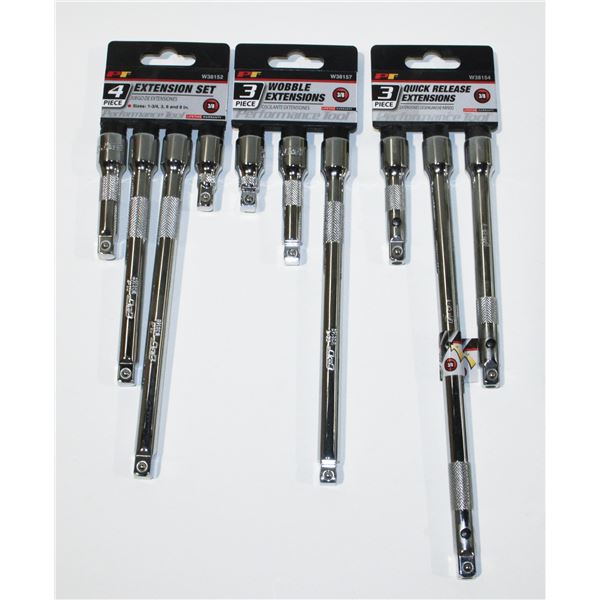 LOT OF ASSORTED 3/8" DRIVE SOCKET EXTENSIONS