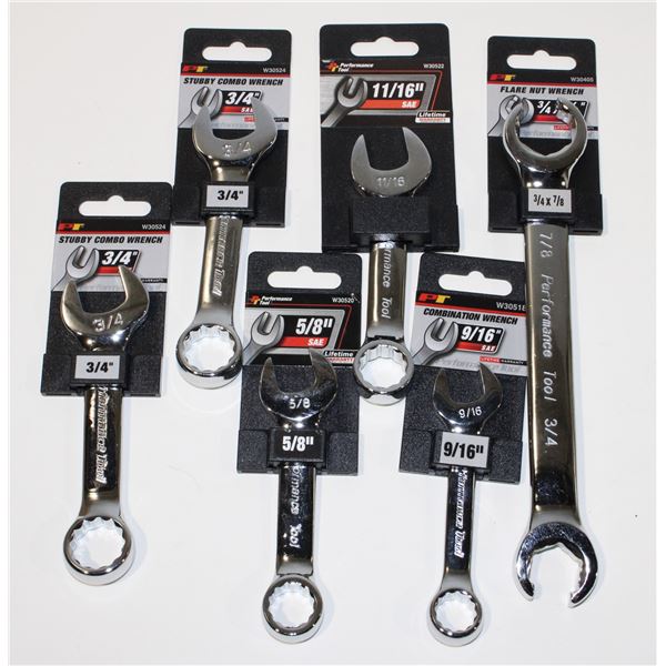 LOT OF SAE FLARE NUT WRENCHES AND COMBINATION