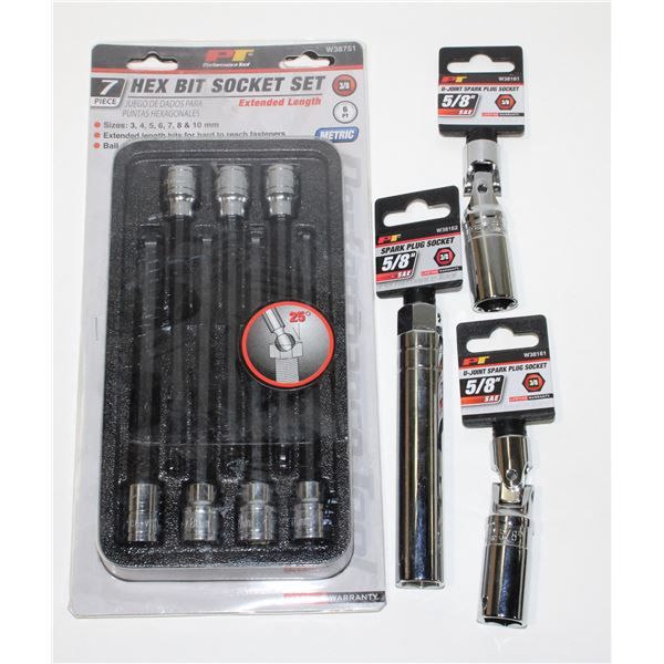 3/8" DRIVE 7PC HEX BIT SOCKET SET EXTENDED LENGTH