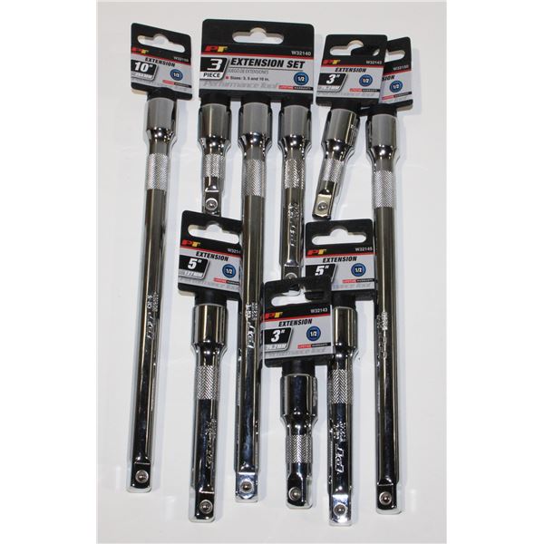 LOT OF 1/2" DRIVE SOCKET EXTENSIONS