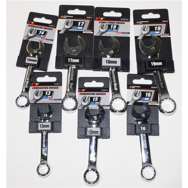 LOT OF METRIC STUBBY COMBINATION WRENCHES