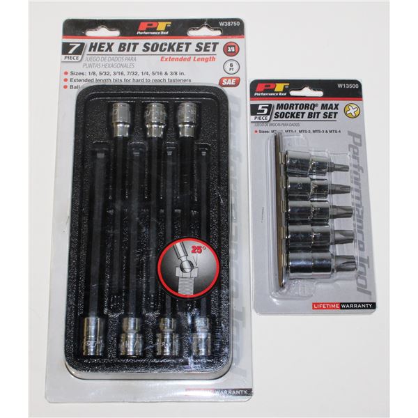 PT 7PC HEX BIT SOCKET SET EXTENDED LENGTH 3/8"