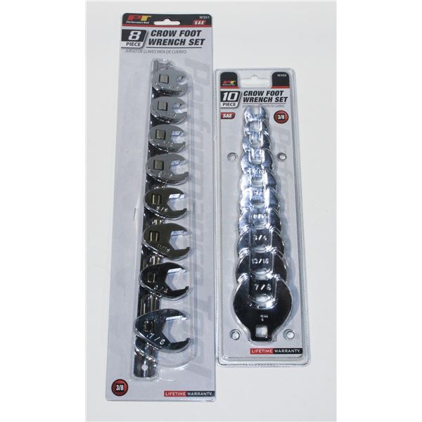 PT 8PC CROW FOOT WRENCH SET SAE 3/8" DRIVE, AND PT