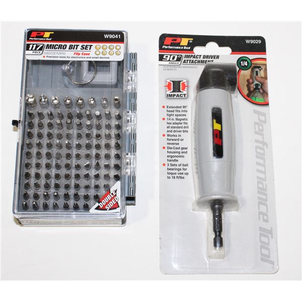 PT 117PC MICRO BIT SET, AND PT 90 DEGREE IMPACT