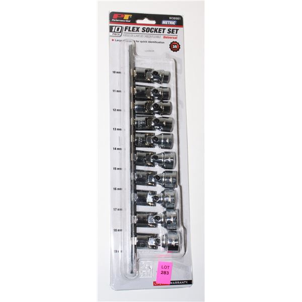 PT 10PC SAE FLEX SOCKET SET 3/8" DRIVE