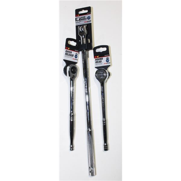 1/2" DRIVE RATCHETS AND 18" FLEX HANDLE BREAKER
