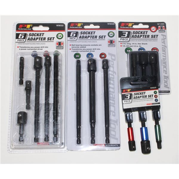 FOUR DIFFERENT SOCKET ADAPTER SETS