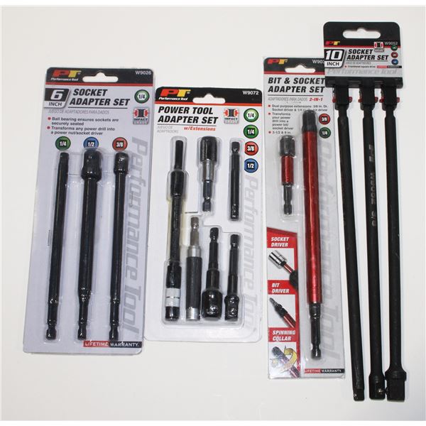 FOUR DIFFERENT SOCKET ADAPTER SETS