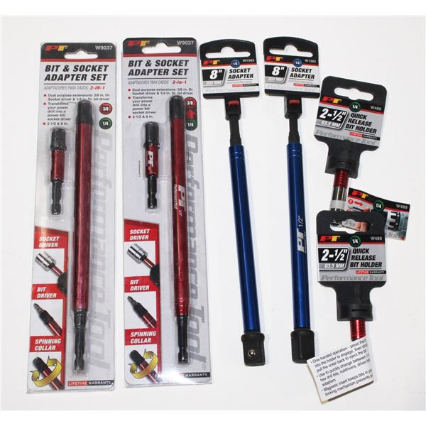 TOW BIT & SOCKET ADAPTER SETS, TWO 8" SOCKET