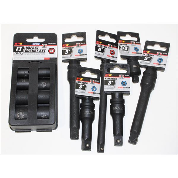 8PC 3/8" DRIVE IMPACT SOCKET SET, AND ASSORTED