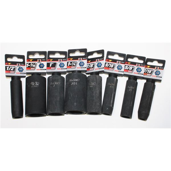 LOT OF 1/2" DRIVE SAE IMPACT SOCKETS