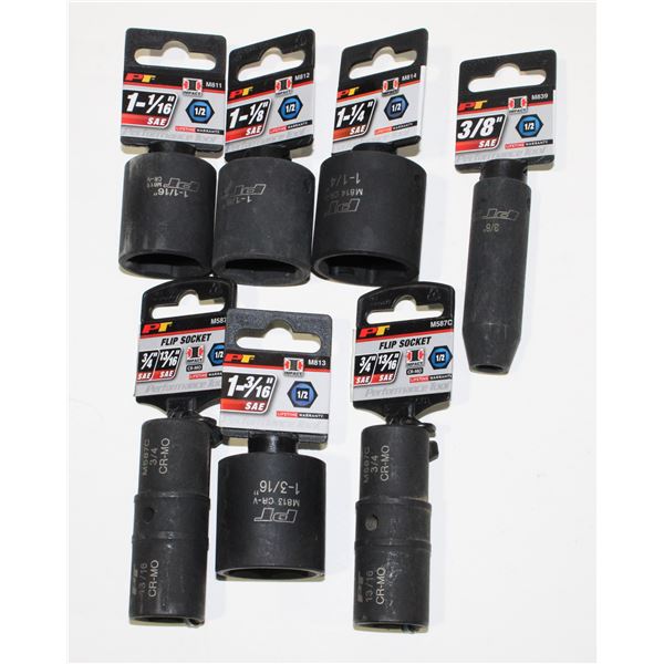 LOT OF SAE 1/2" DRIVE IMPACT SOCKETS