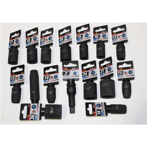 LOT OF 1/2" DRIVE METRIC IMPACT SOCKETS