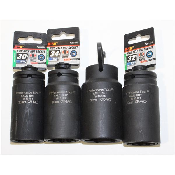 LOT OF 1/2" DRIVE FWD AXLE NUT SOCKETS