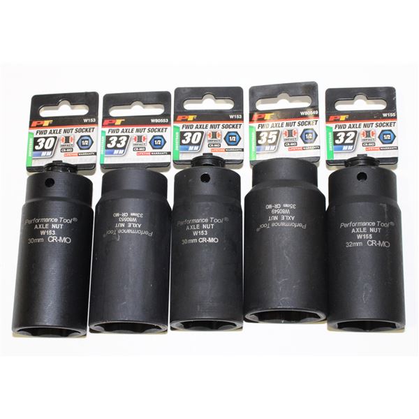 LOT OF 1/2" DRIVE FWD AXLE NUT SOCKETS