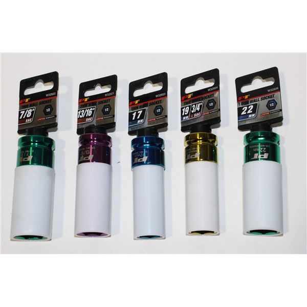 LOT OF 1/2" DRIVE THIN WALL SOCKETS