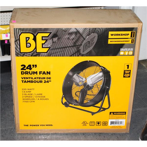 24" DRUM FAN. 220W, 2 SPEED, WHEELED