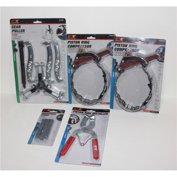 GEAR PULLER, TWO PISTON RING COMPRESSOR, REPLACEMENT