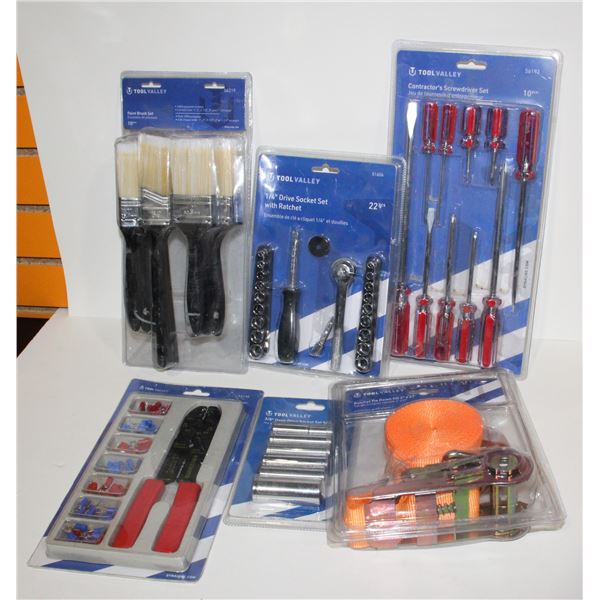 PAINT BRUSH SET, 1/4" DRIVE SOCKET SET WITH RATCHET
