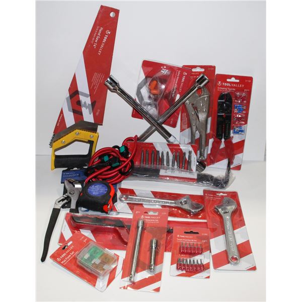 TOOLS INCLUDING FUSES, LOCKING PLIERS, TIRE IRON,